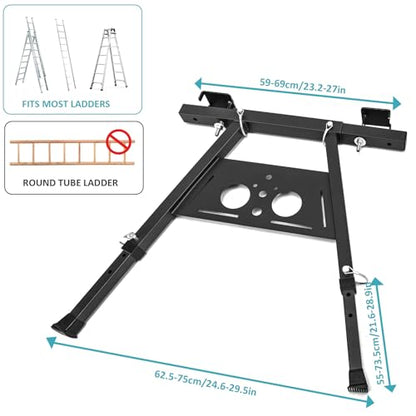 Ladder Stabilizer withstands 300 LBS Weight Rating, Extension Ladder Stabilizer Adjustable Legs, Built-in Tool Tray, Anti-Slip Rubber Pads– Ideal for Roofing and Gutter Work (24.6-29.5 Inch)