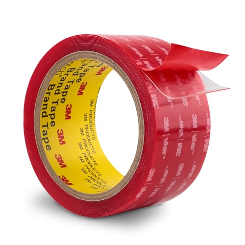 3M Heavy Duty Double Sided Tape 2''x15.4Ft Mounting Tape, 0.04in Thick Clear 4910 Adhesive Waterproof Foam Tape for Car Home Office Deco - color: Clear, size: Width 2"