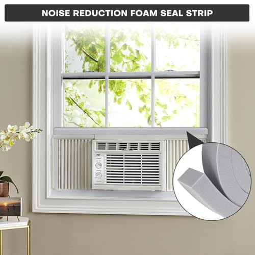 AC Window Seal Kit with Adhesive - 2Pcs Gray Foam Insulation Strips 1"x1"x6.5Ft,Air Conditioner Foam for Window Units, Energy Saving & Dustproof - size: 1''x1''x6.5ft-2pcs
