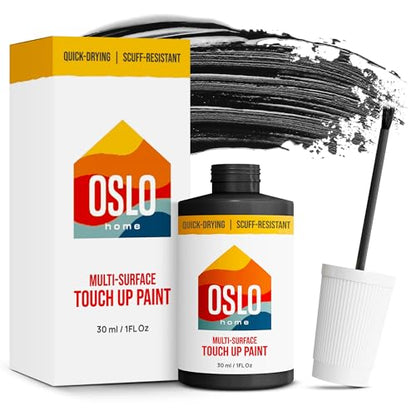 Touch Up Paint, Black, 1oz, Matte, w/brush in bottle, Quick drying, for Home repairs, Kitchen Cabinets, Furniture, Walls - color: Black, size: 1 Fl Oz (Pack of 1)