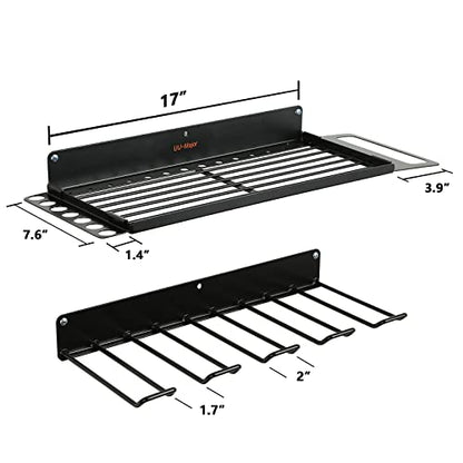 UU-Major Power Tool Organizer for Garage Organization,Drill Holder Wall Mount for Tool Stoarge, Tool Organizers and Garage Storage Shelves for Charging.Heavy Duty With 4 Holders - style: 1 shelf+1 rack+ear
