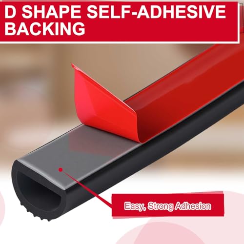 Pangda 26Ft D Shape Rubber Weather Stripping Foam Self-Adhesive EPDM Seal Strip for Noise Reduction Waterproof Dustproof for Cars Boats RVs Windows Doors (0.75" W x 0.425" H) - size: 26ft L, style: 0.75" W X 0.425" H