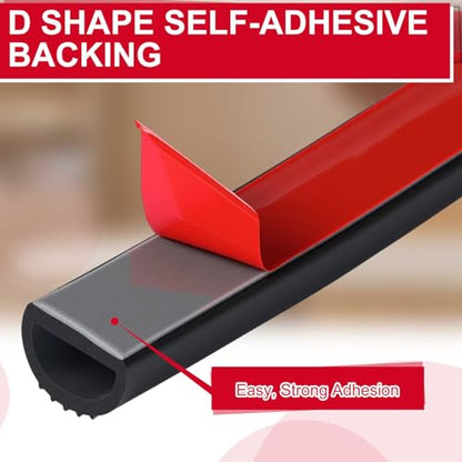 Pangda 26Ft D Shape Rubber Weather Stripping Foam Self-Adhesive EPDM Seal Strip for Noise Reduction Waterproof Dustproof for Cars Boats RVs Windows Doors (0.75" W x 0.425" H) - size: 26ft L, style: 0.75" W X 0.425" H