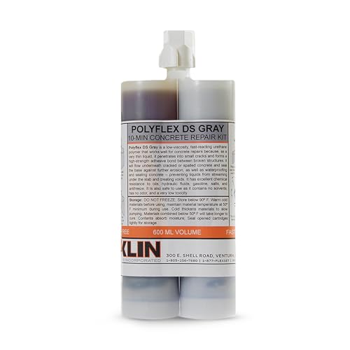 Roklin Systems, Inc. - PolyFlex DS Concrete Crack Filler, Quick-Drying Asphalt Crack Sealer, Floor/Wall Repair Patch Kit Essential, 21 Ounces, Gray - color: Gray, size: 21 Ounce