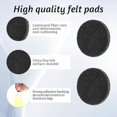162Pcs Black Felt Pads for Chair Legs 1" Felt Furniture Pads 1 inch Non Slip Felts Pad Chair Feet Felts for Hardwood Floors Non Slip Self Adhesive Furniture Feet Table Leg Pad, Round