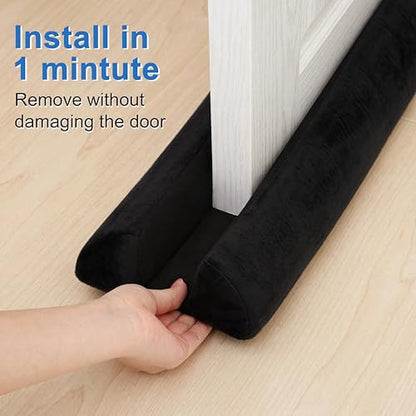 Under Door Draft Stopper for Bottom of Door 30 inch 90° Twin Triangle Door Draft Blocker Large Gap Draft Guard Door Seal Strip Soundproof Sweep Blocks Noise, Light, Dust Home Dorm Room Essential - size: 30"