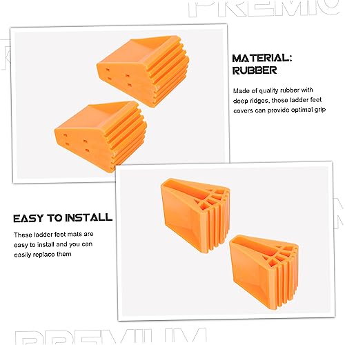 HOMSFOU 2pcs Rubber Ladder Leg Pads Slip Mats for Stair Tread Stair Grips Non-Slip for Bathroom Decor Accessories