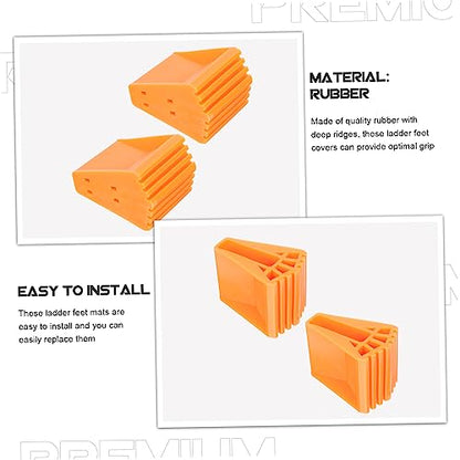 HOMSFOU 2pcs Rubber Ladder Leg Pads Slip Mats for Stair Tread Stair Grips Non-Slip for Bathroom Decor Accessories