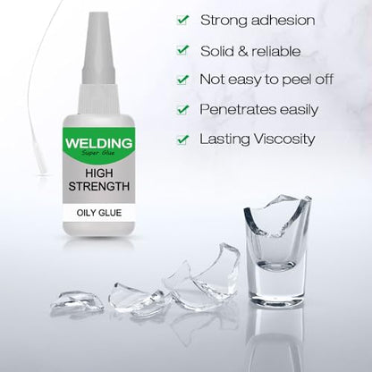 High-Strength Welding Oily Glue, Magic Glue Super Adhesive Strong & Fast Waterproof Super Glue for Metal, Wood, Ceramic, Leather, Glass, Metal, Plastic (100G) - color: 100G