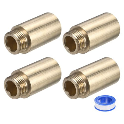 M METERXITY Shower Head Extension Arm, Brass G1/2 Male to Female Extension Pipe Fitting Adapter with PTFE Thread Seal Tape for Shower/Faucet, Pipe Plumbing Coupler 1.97"/50mm 3-Pack - size: 1.97"/50mm