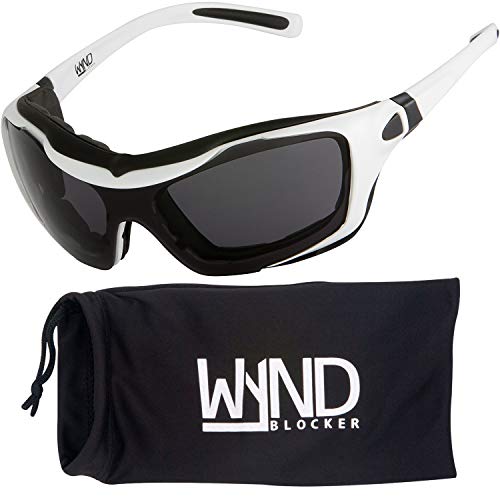 Large Motorcycle Riding Glasses Extreme Sports Wrap Sunglasses - color: White | Smoke
