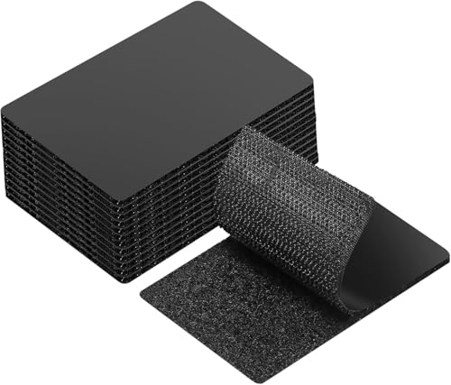 10 Sets Double Sided Tape Heavy Duty Black Hook and Loop Tape, 4x6Inch Adhesive Strips – Secure Mounting for Rug Poster Artwork Mirror Hanging Couch Cushion Wall, Indoor & Outdoor Use - color: Black, size: 4in X 6inX10