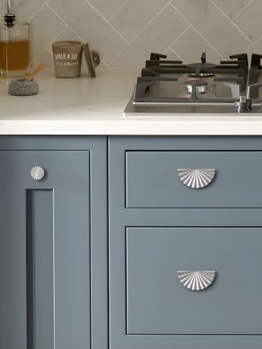 5 Pack Brushed Nickel Cabinet Pulls 3" Hole Center Cup Flat Silver Drawer Pulls Kitchen Cupboard Bathroom Dresser Cabinet Hardware Handles Zinc Alloy - color: Brushed Nickel, size: 3"(76mm) Hole Center