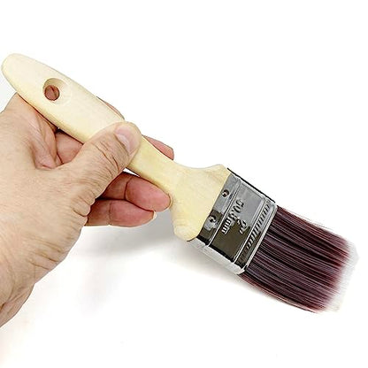 Allgala 3-PK 1"+1.5"+2 Paint Brushes Set for All Surface Wall Door Furniture Trim with Premium Wood Handle and Durable Filament Bristles