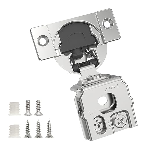 Chibery 2 Pack 1-5/16" Overlay 3D Soft Close Concealed Hinge for Face Frame Door, Smooth Slow Self Closing Hinges, Satin Nickel, Hidden 105° Open Angle Stainless Steel Hinge for Kitchen Cabinet Door - color: 2 Pack, size: 1-5/16 inch Overlay