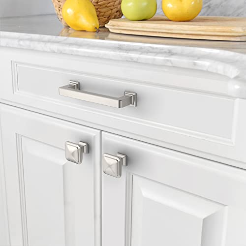 Amerdeco 10 Pack Brushed Satin Nickel Cabinet Pulls 3 Inch(76MM) Hole Centers Kitchen Cabinet Handles Cabinet Hardware Kitchen Handles for Cabinets Cupboard Handles Drawer Pulls ZH0019 - color: Brushed Satin Nickel, size: 3"/76mm Hole Center