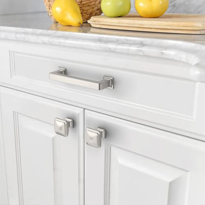 Amerdeco 10 Pack Brushed Satin Nickel Cabinet Pulls 3 Inch(76MM) Hole Centers Kitchen Cabinet Handles Cabinet Hardware Kitchen Handles for Cabinets Cupboard Handles Drawer Pulls ZH0019 - color: Brushed Satin Nickel, size: 3"/76mm Hole Center