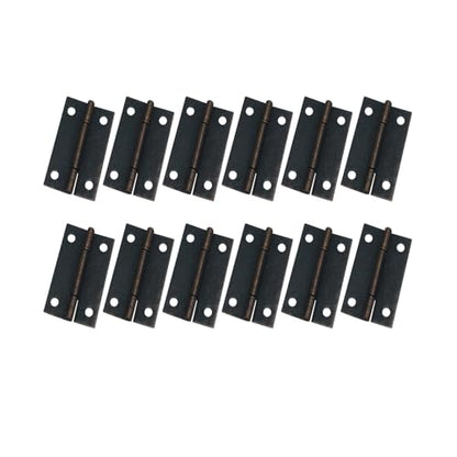 Antrader Retro Folding Hinge, Cabinet Gate Closet Door Hinge 1-1/2'' Long Home Furniture Hardware with 96pcs Screws, Copper Tone, 24-Pack - color: Copper, size: 1.5" x 0.94", 24pcs