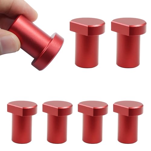 6Pcs Aluminum Alloy Bench Dogs Clamps Red Woodworking Workbench Stoppers Workbench Positioning Planing Plug for 3/4 Inch (19mm) Dog Hole