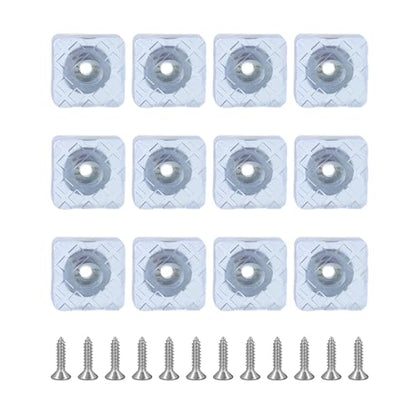 Alise 12Pcs Square Rubber Furniture Pads,Rubber Feet Sliders Carpet Saver Hardwood Floor Protectors Surface Protection for Chair Table Sofa Couch Leg Caps Non Slip Furniture Grippers,Blue,1''x1'' - color: Clear-blue