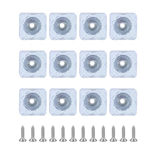 Alise 12Pcs Square Rubber Furniture Pads,Rubber Feet Sliders Carpet Saver Hardwood Floor Protectors Surface Protection for Chair Table Sofa Couch Leg Caps Non Slip Furniture Grippers,Blue,1''x1'' - color: Clear-blue