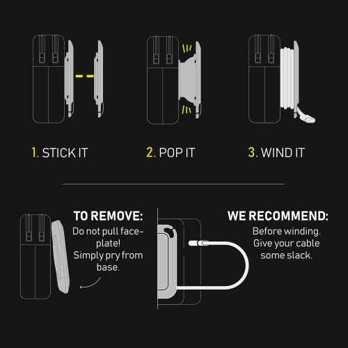 Fuse Reel The Side Kick Collapsible Charger Organizer and Travel Accessory,Usb-c, Compatible with MacBook and PC Charging Cords and Adapter Cable Management White