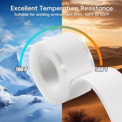 Self Fusing Silicone Tape 2 Rolls 1 in x 10' White Waterproof Rescue Tape Rubber Leak Silicone Self-amalgamating Tape for Plumbing, Sealing Pipes, Hose Repair, Outdoor Coax and Tool Fixation - color: White
