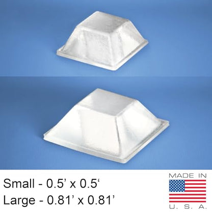 Clear Rubber Feet (53 Pack) Self Stick Bumper Pads - Made in USA - Adhesive Tall Square Bumpers for Electronics, Speakers, Laptop, Appliances, Furniture, Computers - color: Clear, size: 53pc Combo