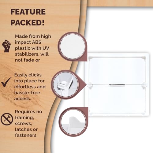 Morvat Spring Access Panel 12x12 Inch for Ceiling & Drywall, Heavy-Duty Durable ABS Plastic & Easy Install Access Box, Wall Hole Cover Plate for Plumbing & Electrical Cables & Wiring, White - size: 1 Pack