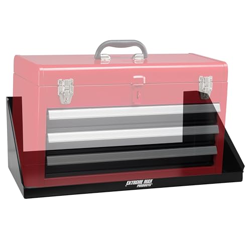 Extreme Max 5001.6595 Wall-Mount Aluminum Tool Box Tray for Enclosed Trailer, Shop, Garage, Storage - Black - color: Black