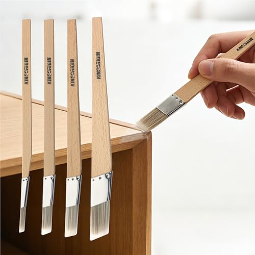 Trim Paint Brushes Set of 4-0.25", 0.5", 0.7", 1" Slant Lining Fitch Paint Brushes for Detail, Small Cutting in Brushes for Trim, Edges and Crafts - size: 4 PCS, 0.25",0.5",0.7",1"