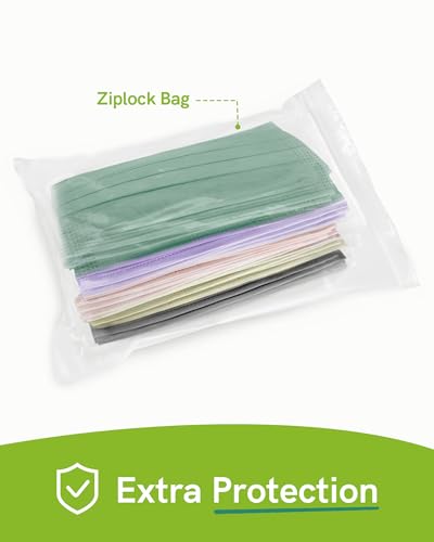 FriCARE Made in USA Disposable Face Masks, 3-Ply ASTM Level 3 Medical Grade, Breathable & Comfortable for Adult Daily Work/Sun Protection, 50 Pack Peacock Majesty - color: Peacock Majesty