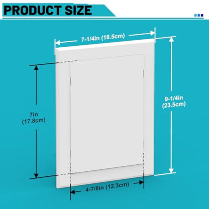 Self-Adhesive Access Panel, 4-7/8" x 7" Heavy-Duty ABS Plastic Wall Access Panel, Wall Hole Cover for Plumbing, Electrical Cables, Wiring, Easy to Install Wall Panels, White