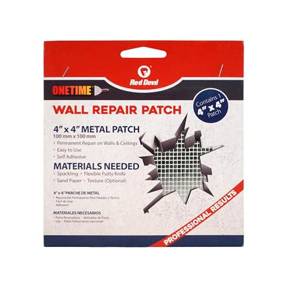 Red Devil 1214 4" x 4" ONETIME Wall Repair Patch, 1 Pack - size: 4 Inch, style: 1 Pack