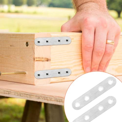 Jiozermi 12 Pcs Straight Brace, Flat Brace 3” x 0.7”, Stainless Steel Straight Bracket, Mending Joining Plates for Wood, Board, Bed Frame, Furniture & Shelves, Silver - size: Silver, 3” x 0.7”, 12 Pcs