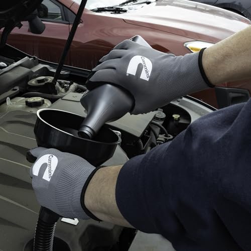 Cummins Gray Nitrile Dipped Palm Gloves CMN35153 - Nonslip Coated Work Gloves Gardening PPE All-Purpose Grip Hi Flex - Large