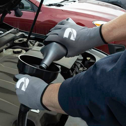 Cummins Gray Nitrile Dipped Palm Gloves CMN35153 - Nonslip Coated Work Gloves Gardening PPE All-Purpose Grip Hi Flex - Large