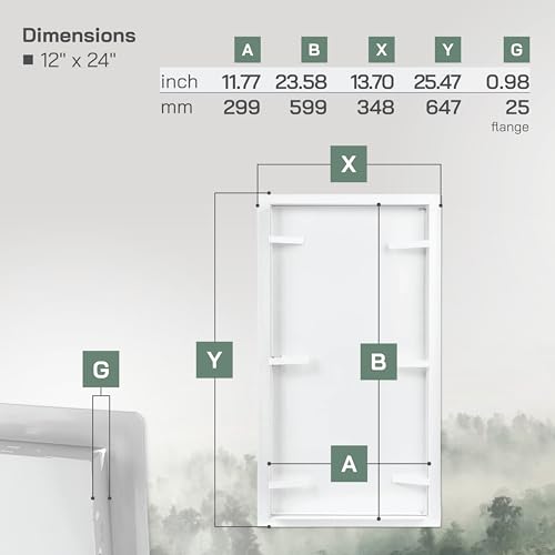 Vent Systems Access Panel for Drywall 12 x 24 Inch - Wall Hole Cover Plate - Metal Access Door with Handle - Plumbing Access Panel for Drywall - Service Shaft Crawl Space Door - Wall Access Panel - size: 12" X 24"