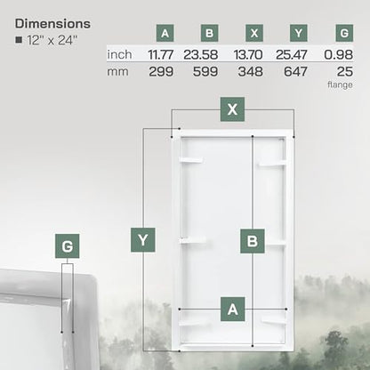Vent Systems Access Panel for Drywall 12 x 24 Inch - Wall Hole Cover Plate - Metal Access Door with Handle - Plumbing Access Panel for Drywall - Service Shaft Crawl Space Door - Wall Access Panel - size: 12" X 24"