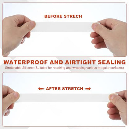 uxcell 2 Pcs Self Fusing Silicone Tape, 1" x 10ft Waterproof Water Leak Sealing Tape for Plumbing Pipe Hose Repair Handles, White - color: White, size: 1" x 10ft