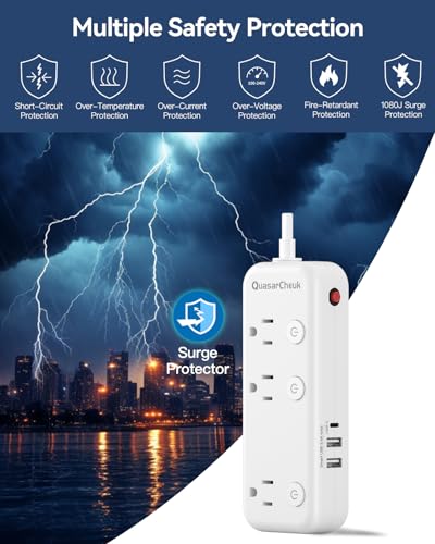 2 Prong Power Strip - 2 Prong to 3 Prong Outlet Adapter, 2 Prong Extension Cord with USB C, Surge Protector 1875W with 6 Outlets 3 USB, Three Prong Adapter 5ft, Wall Mount, Non Grounded, Old House - size: 5 FT-Two Prong