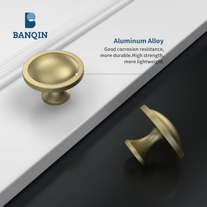 10 Pack Gold Cabinet Knobs Drawer Dresser Knob Round Mushroom Hardware Diameter 1-1/2 Inch - color: Matte Gold