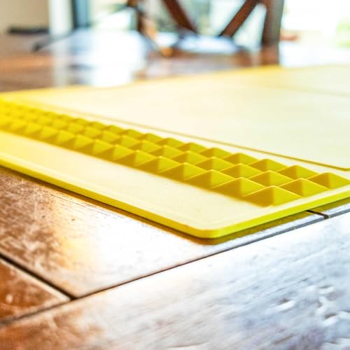 Mullet Workbench Duty Mat - Heat-Resistant Silicone Work Mat for Tool Hardware Organization | Non-Slip, Easy-to-Clean, Roll-Up Mat (23.5” x 15.5”) Hi-Vis Yellow