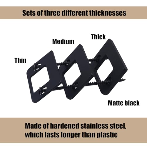 BOXOB 3pcs Standard Door Lock Strike Plate, Universal Security Striker Door Strike Spacer Shim Accessories Parts with Screws Gap Kit for Interior and Exterior Latch Plate Alignment