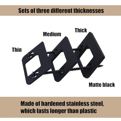 BOXOB 3pcs Standard Door Lock Strike Plate, Universal Security Striker Door Strike Spacer Shim Accessories Parts with Screws Gap Kit for Interior and Exterior Latch Plate Alignment