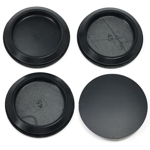 4 Pcs 45 mm Silicone Rubber Plugs Snap in Locking Hole Plugs for 45 mm (1-3/4") Round Holes, Flush Type Rubber Stoppers, Flexible Tube Pipe End Caps Covers, Waterproof Sealing Plugs, Black - color: Black, size: DH:1-3/4"(45mm)