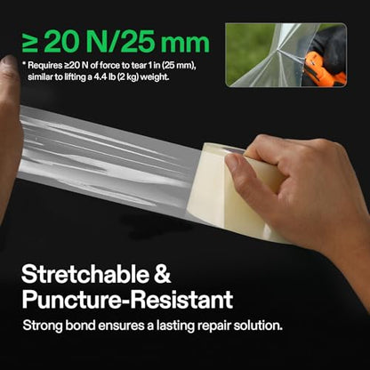VIVOSUN Greenhouse Repair Tape, 6.3 mil 2" x 108' Weatherproof Clear Poly Patch Tape, Heavy Duty Greenhouse Sheeting Coverings Film Tape for Plastic Sheeting and Tents (Pack of 2) - size: 2”x108’ (Pack of 2)