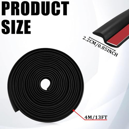 Windshield Rubber Seal Strip Weather Strip,13Ft Z-Shape Automotive Weather Stripping Door Seal, Leak Sound Proofing Car Weather Stripping Self-Adhesive Rubber Edge Trim Molding Weatherstrip