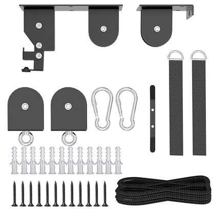 TRUSOON Bike Hoist, Heavy Duty Ebike Lift Pulley System for Garage Ceiling Overhead Storage for Bicycle, Ladders, Snowboard, Holds Up to 85 lbs Capacity, Fit 10-16 Foot High Ceilings