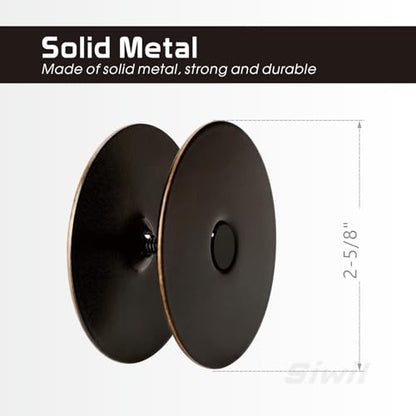 Door Hole Cover Plate Black, 2-5/8" Diameter Solid Steel, Hole Filler Plate - 1 Pack - color: Matte Black